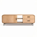 Wooden media console with sliding door and two drawers 150 x 45 x 60cm