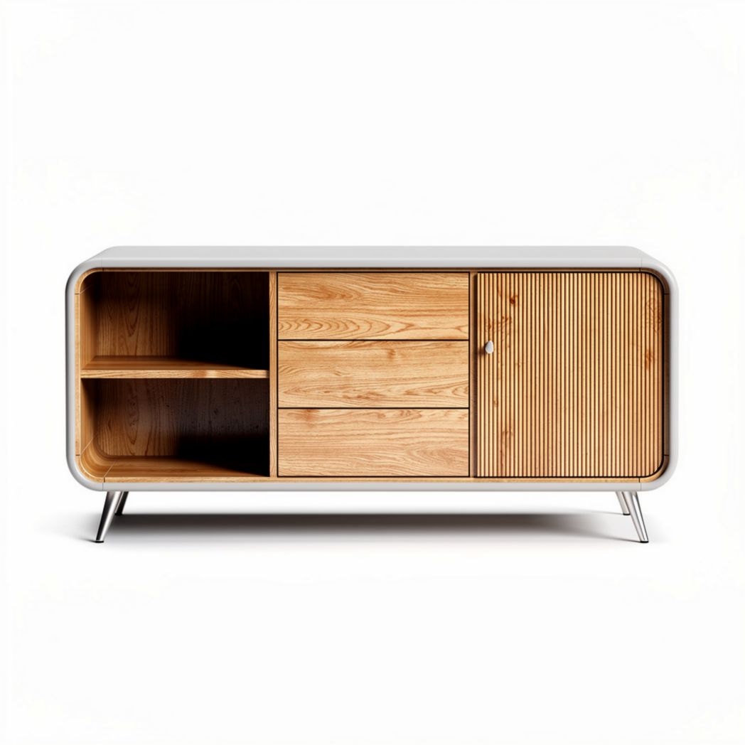 Wooden office desk with black tempered glass top and storage cabinets 150 x 60 x 75cm