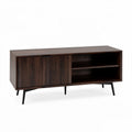 Modern wooden entertainment center with storage and open shelves 150 x 40 x 50cm