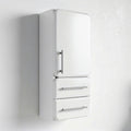 White wall-mounted refrigerator with two drawers and stainless steel handles 60 x 60 x 180cm
