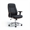 Ergonomic office chair with adjustable height swivel design in black fabric